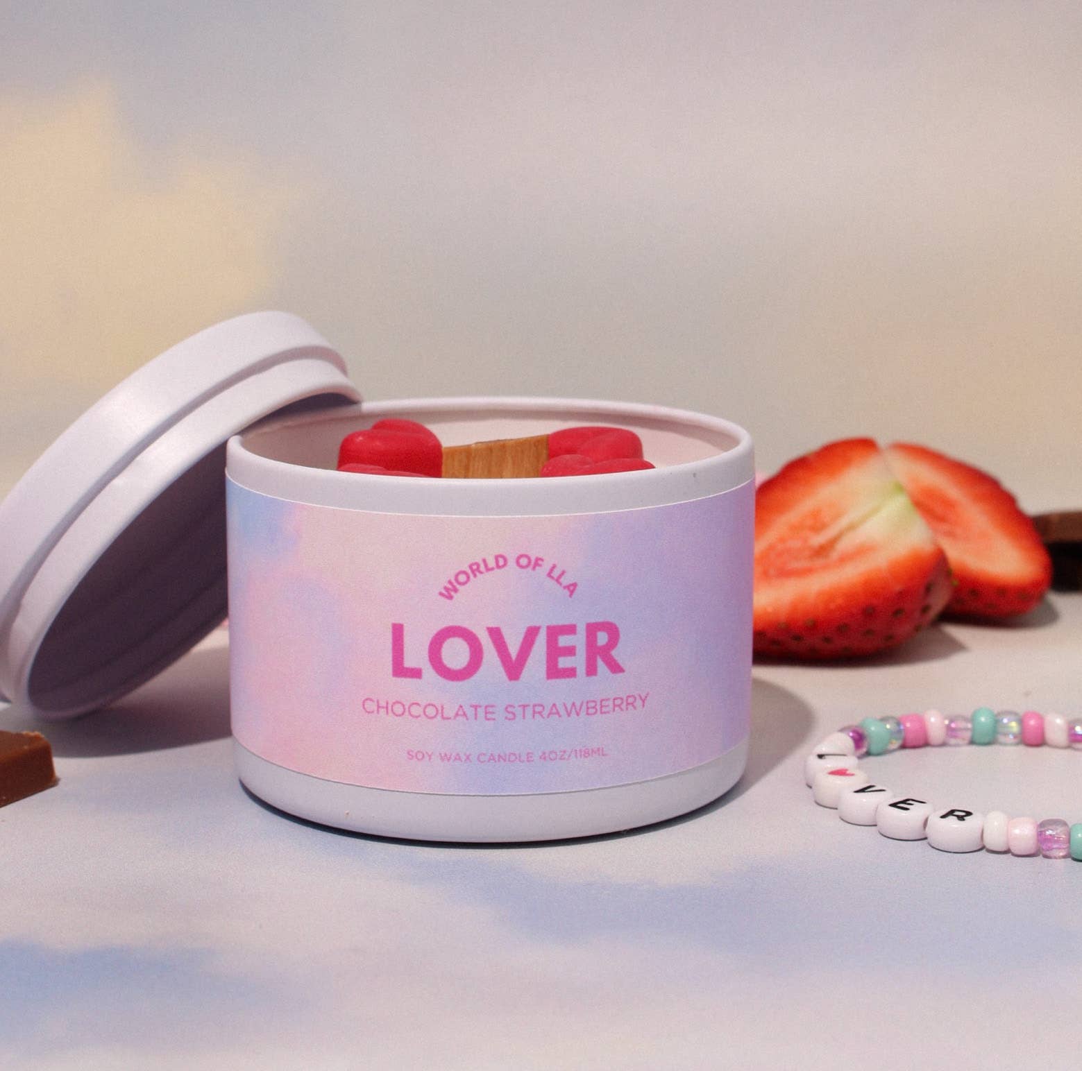 World of LLA - Wholesale Jar/Filled Candle - Lover Candle | Chocolate Strawberry1