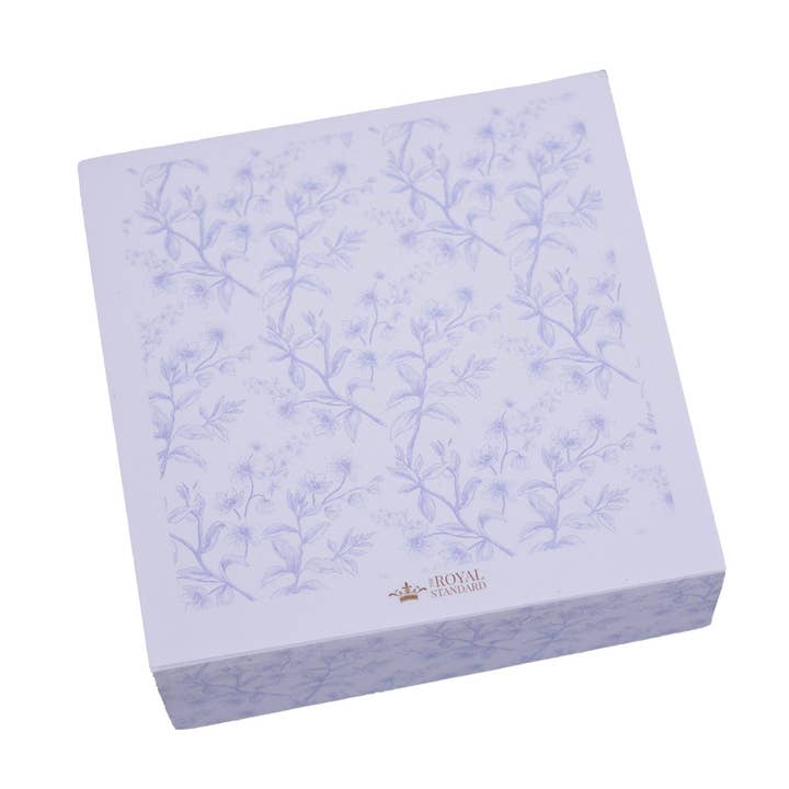 The Royal Standard - Wholesale Sticky Notes - Aldridge Garden Sticky Note Cube Blue/White 3x3