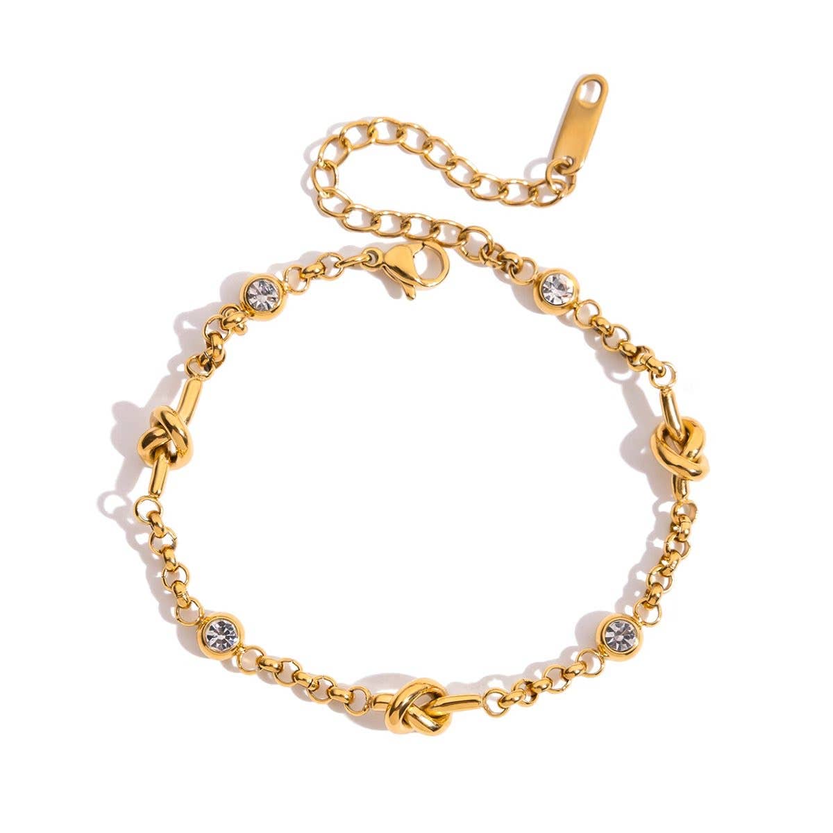 Savvy Bling - Vendita all'ingrosso Bracciali a catena e a maglie - Bracciale Impermeabile Golden Knot Cz