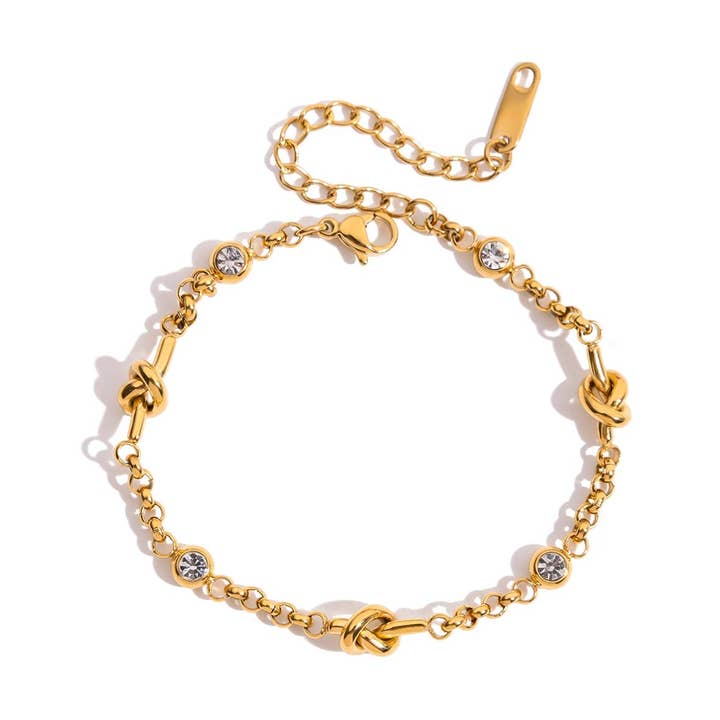 Savvy Bling - Vendita all'ingrosso Bracciali a catena e a maglie - Bracciale Impermeabile Golden Knot Cz0