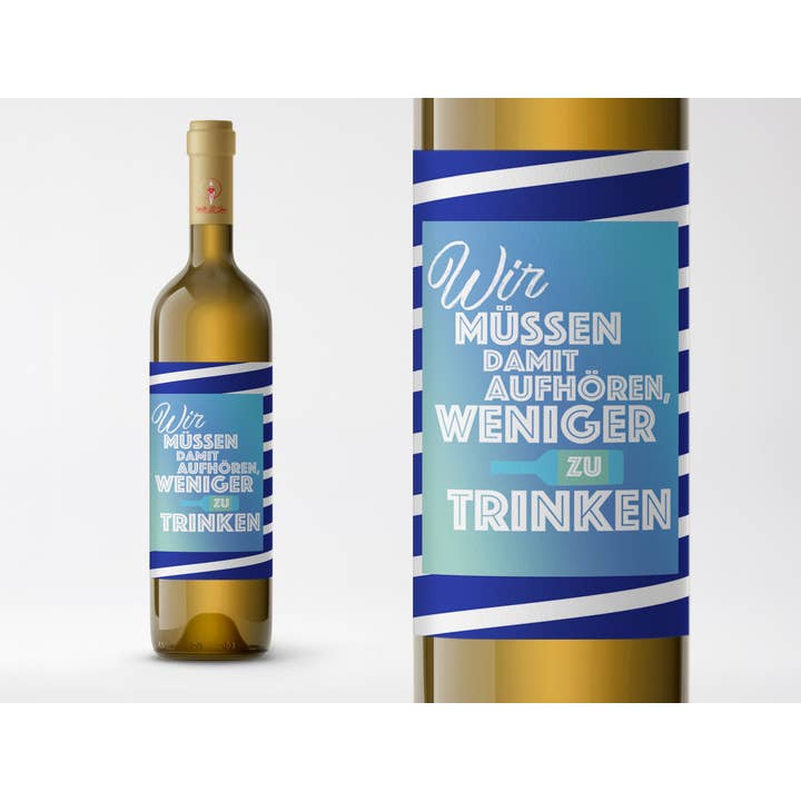 Stop drinking less | Bottle label | for wholesale by Netti li jae
