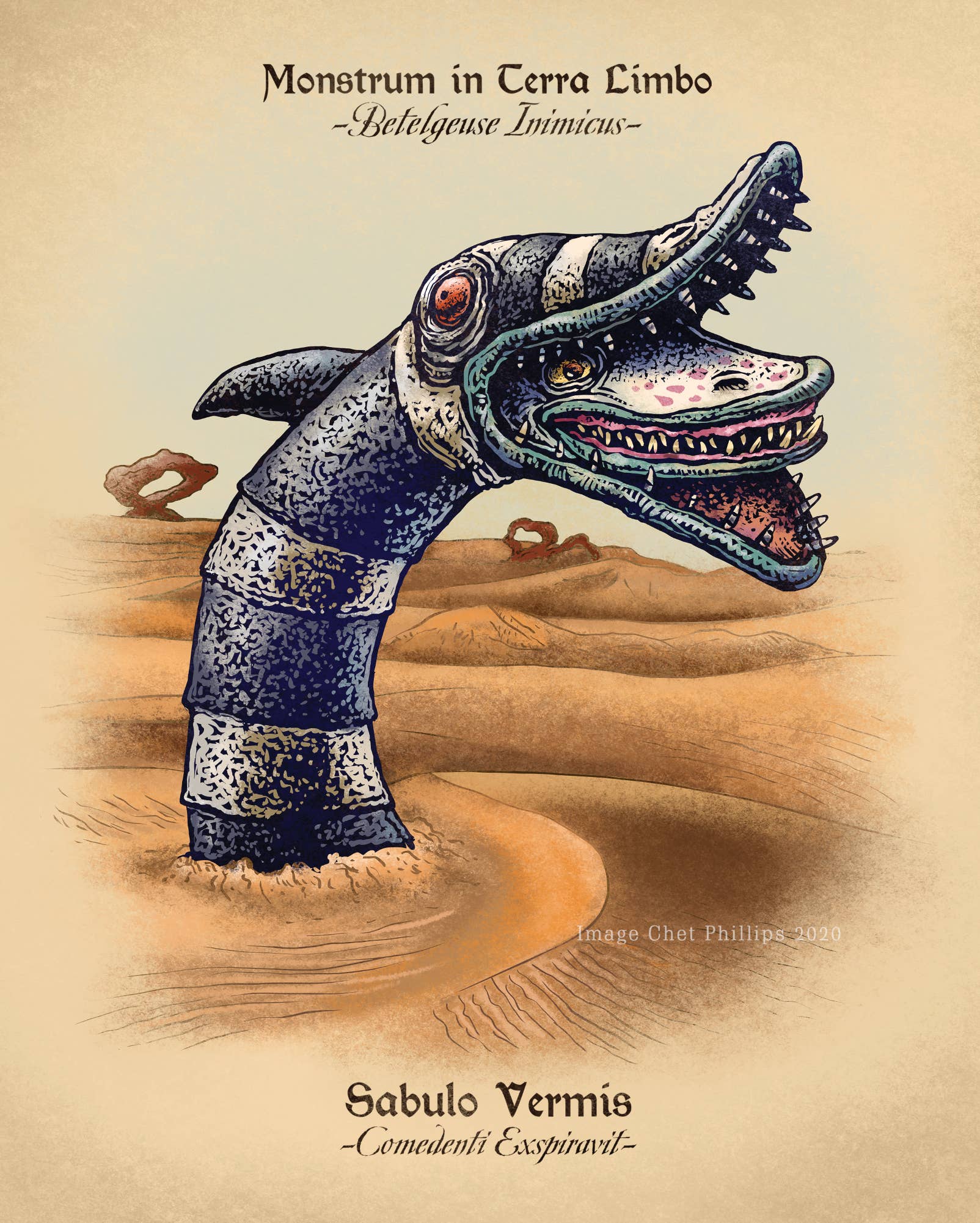 ChetArt - Wholesale Art Print - Sandworm Study 8" x 10" print