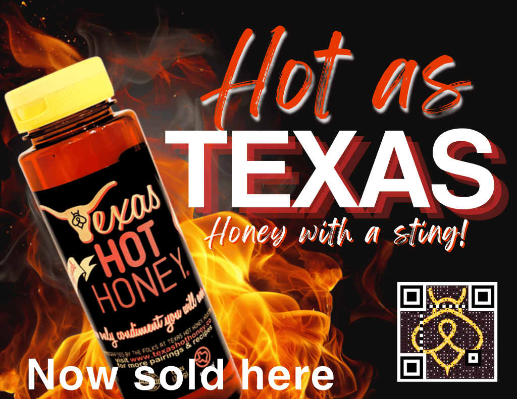 Texas Hot Honey - Vente Sauces piquantes - Miel épicé du Texas, KILLER BEE, EXTRA FORT ! Bouteille de 12 oz (Caisse de 9)6