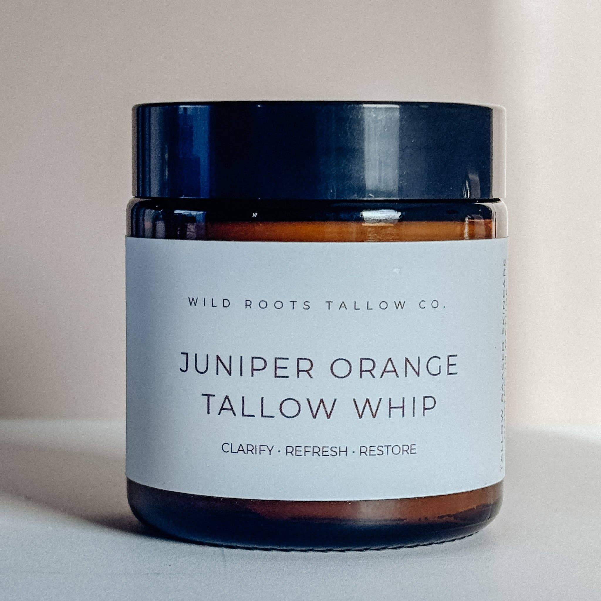 Wild Roots Tallow Co. - Vente Crème hydratante anti-âge - Fouetté corporel au suif de genévrier + orange douce1