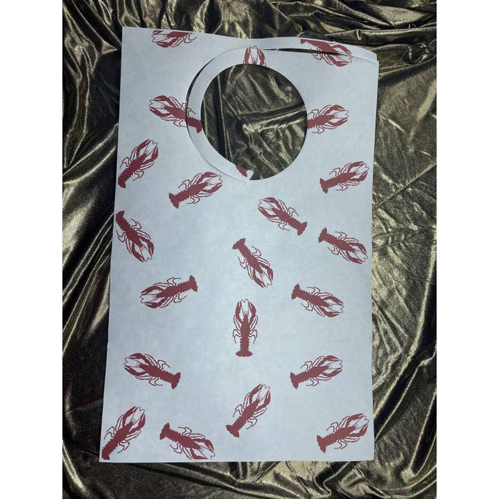 Party Bibs - Wholesale Disposable Napkin - Stock Party Bibs-All Over Print Crawfish Bib, Pack of 101