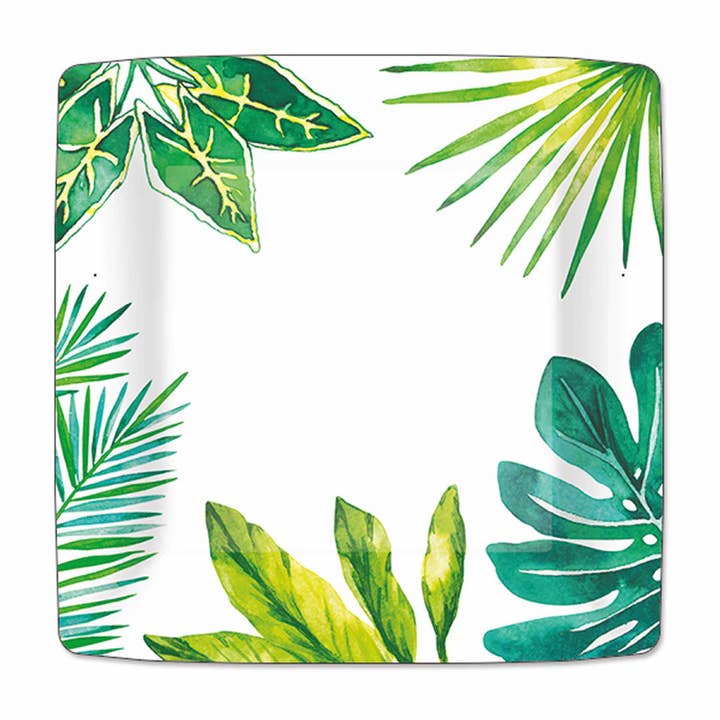 DSSRT 7"SQ- ST TROPEZ PARTY PLATE (THE JUNGLE) for wholesale by Paperproducts Design • Ambiente