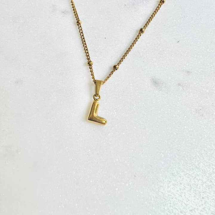 Lacey Rae Jewelry - Wholesale Pendant/Charm Necklace - Bri Bubble Initial Necklace