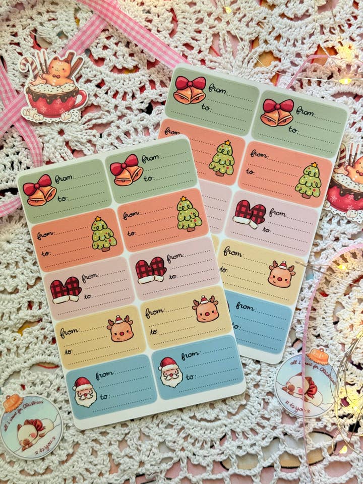 Xmas label | Sticker sheet for wholesale by AnnaFloof