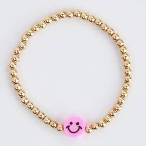 Smiley Face Beaded Bracelets White / Small
