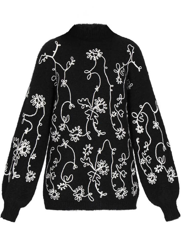 Pull en laine à coupe ample avec motif floral pour femmes Usha Festival (15547627) pour la vente par MO Streetwear