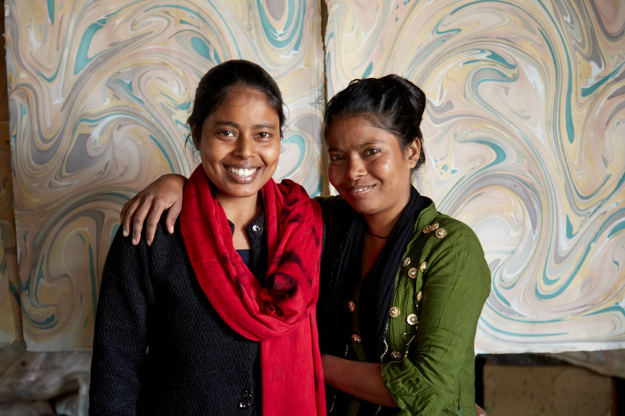 Paper Mirchi – wholesale Flat wrap – Hand Marbled Wrapping Paper Sheets - Rose Quartz3