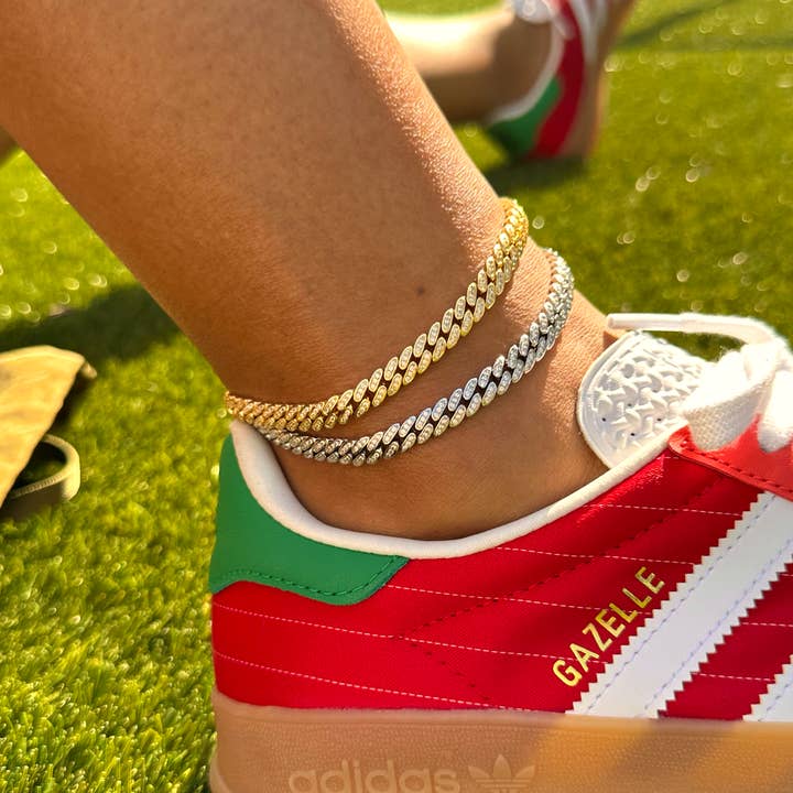 Ben Oni Jewelry - Vente Bracelets de cheville - Bracelet de cheville Christian Gold Cuban Link1