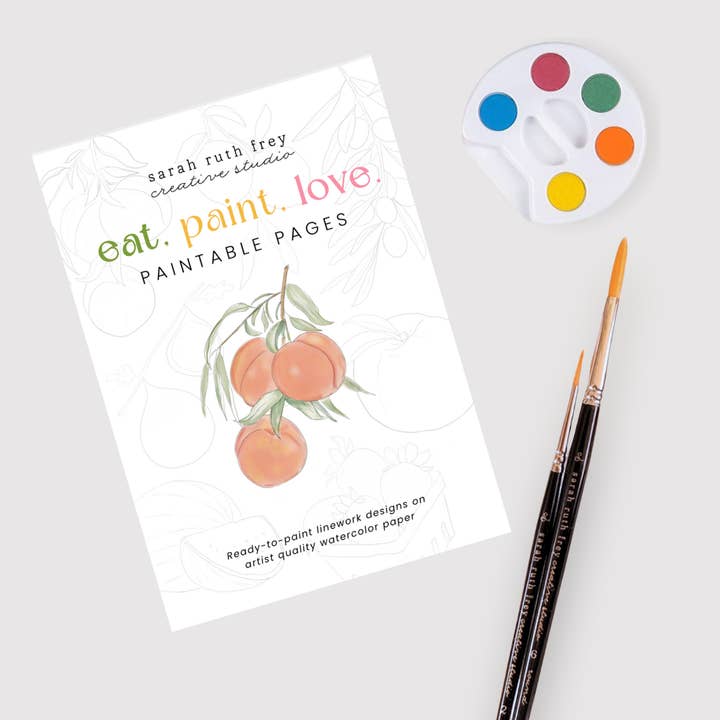 Eat. Paint. Love. Watercolor Kit for wholesale by Sarah Ruth Frey
