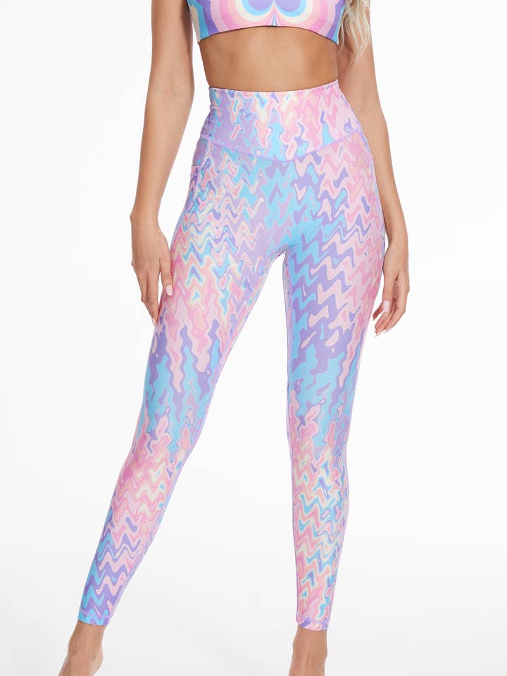 Dopamine Dreamy Colorblock High-Waisted Pocket Leggings for wholesale by SILVERWIND