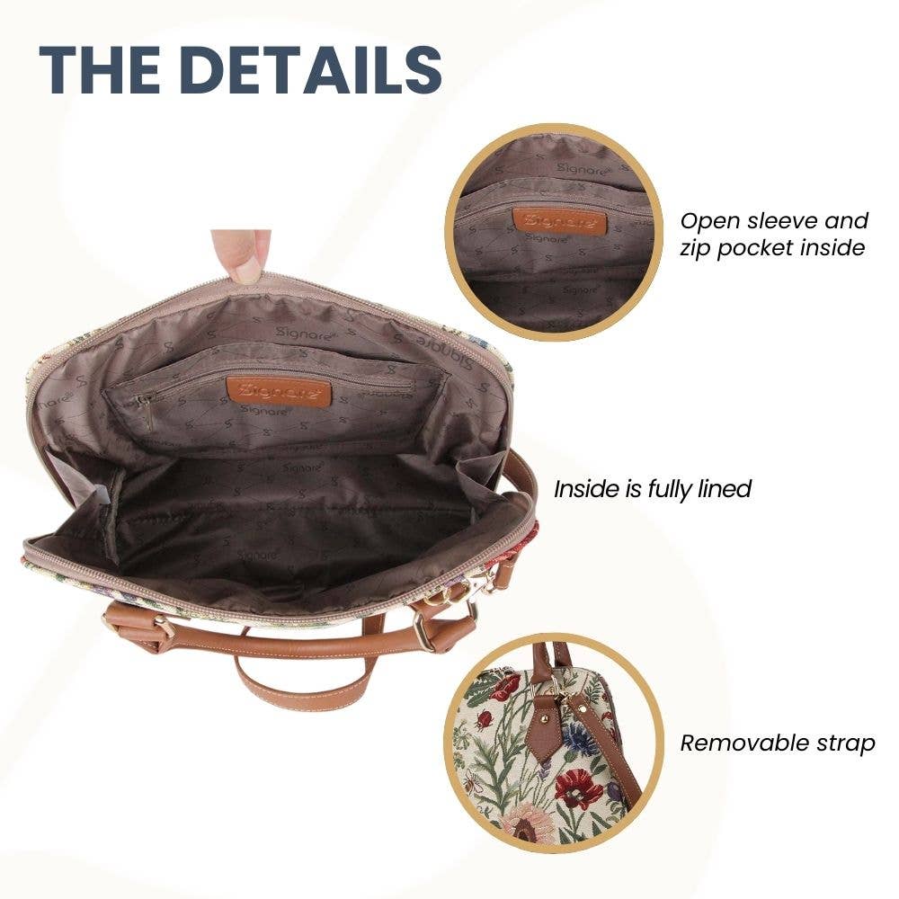 SignareArt - Wholesale Top Handle Bag - Women's - CONV-MGD | Morning Garden Convertible Top Handle Purse Handbag4