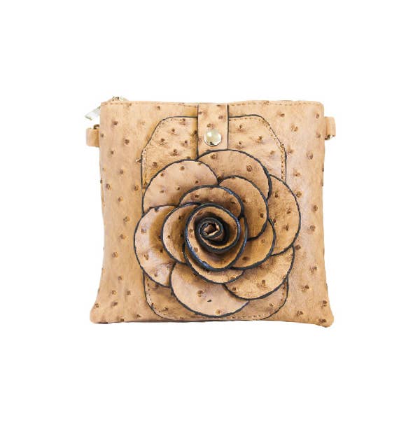 22 Tote - Vendita all'ingrosso Borsa a tracolla - Donna - Borsetta a tracolla per cellulare con fiore di struzzo11