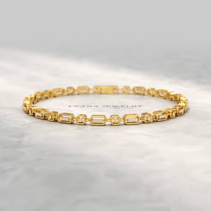 Modern Diamond Tennis Bracelet with Lab Grown Diamond for wholesale by Evara Jewelry