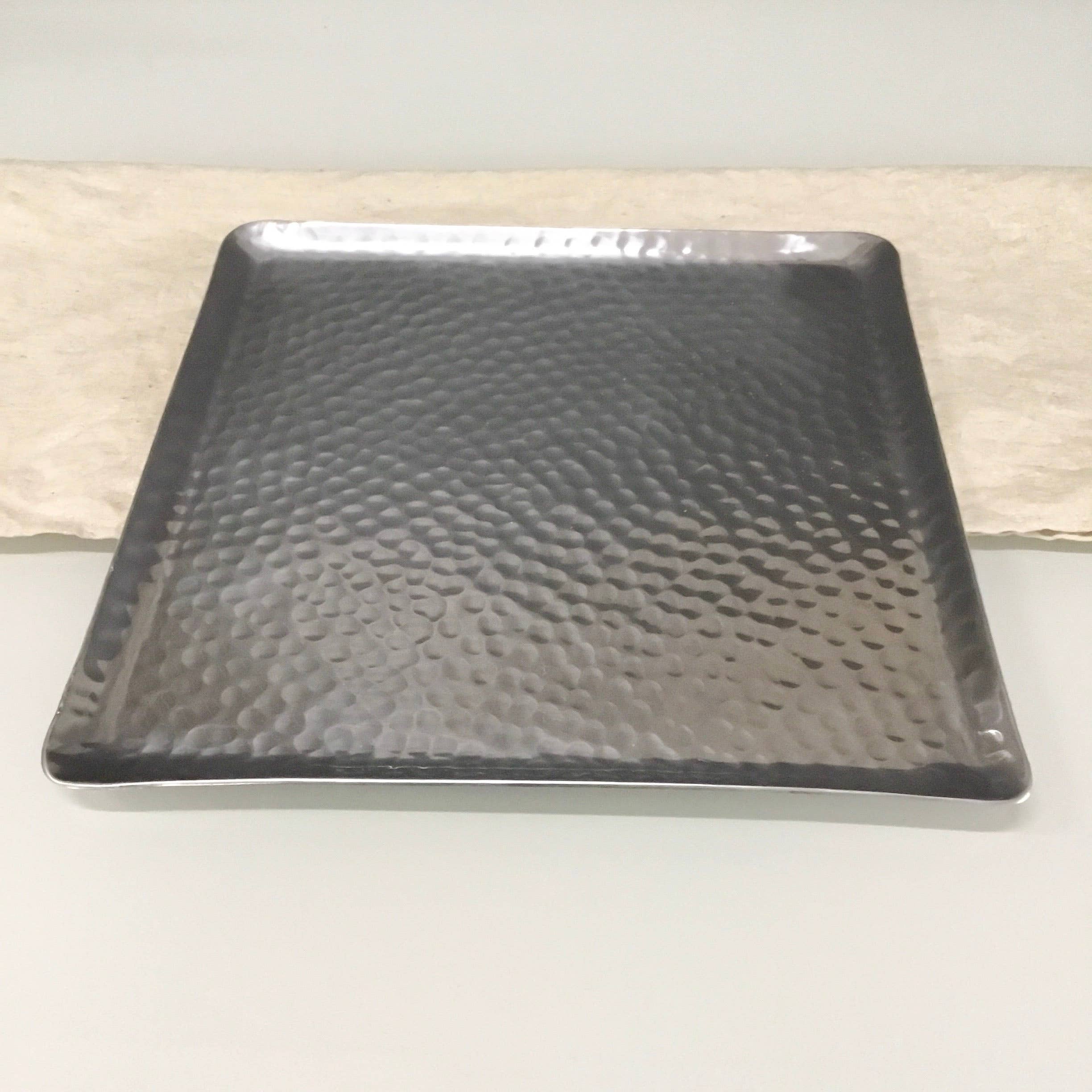 India Handicrafts Inc - Wholesale Decorative Plate/Dish/Bowl - Hammered Square Plate1