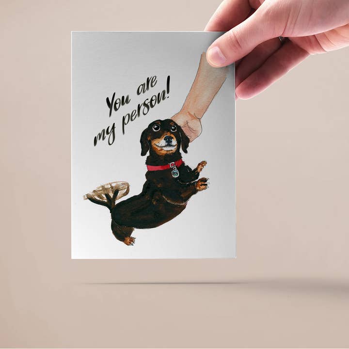 Liyana Studio - Vendita all'ingrosso Biglietti d'amore - Biglietto «Love & Friendship» You Are My Person Wiener Dog3