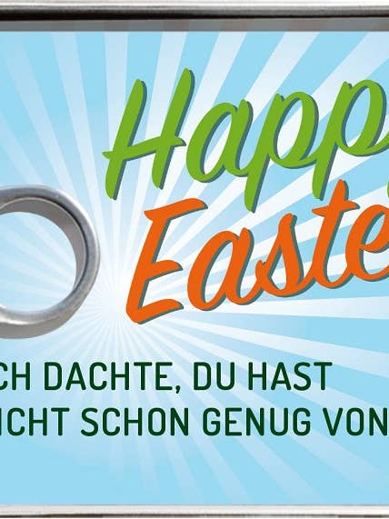 Lettera in scatola « Buona Pasqua. Basta con le uova » per la vendita all'ingrosso da parte di Gespänsterwald