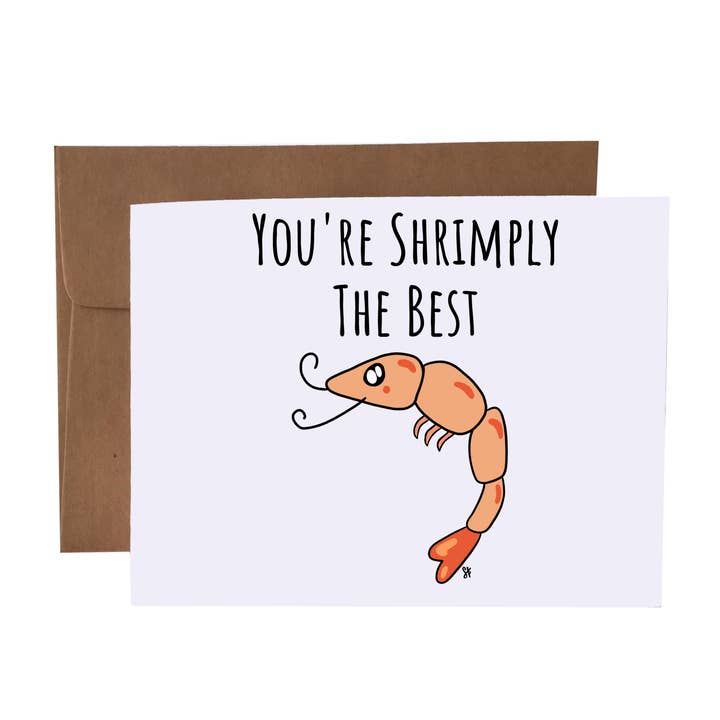 SKP ink - Wholesale Everyday Greeting Card - You're Shrimply The Best | Shrimp Pun Greeting Card