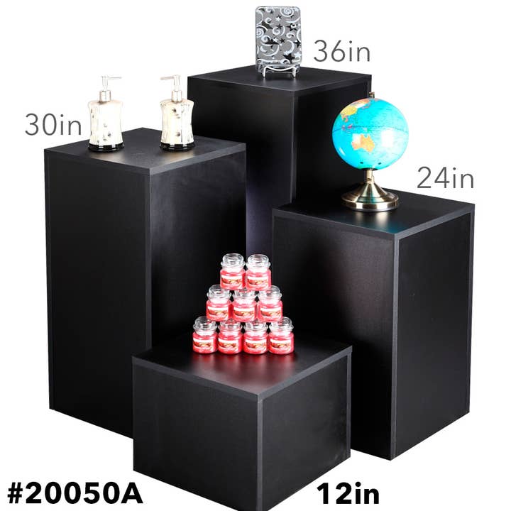 Specialty Store Services - Wholesale Retailer Display Stand/Case - 12 in. High Black Laminate Display Pedestal