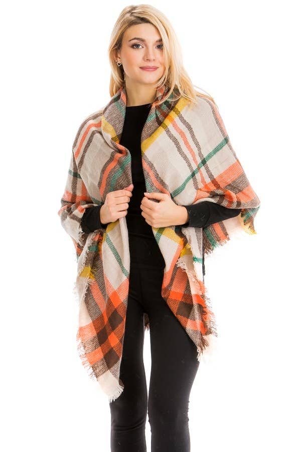 Cap Zone - Wholesale Scarf - Women's - Large Over Sized Plaid Printed Blanket Scarf and shawls9