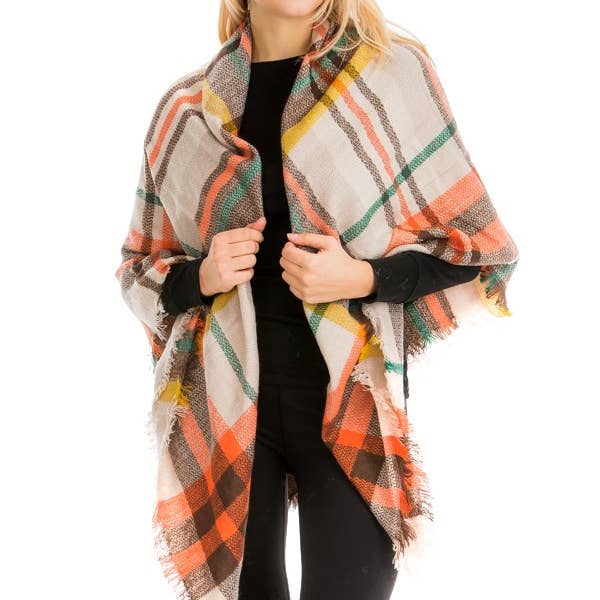 Cap Zone - Wholesale Scarf - Women's - Large Over Sized Plaid Printed Blanket Scarf and shawls9