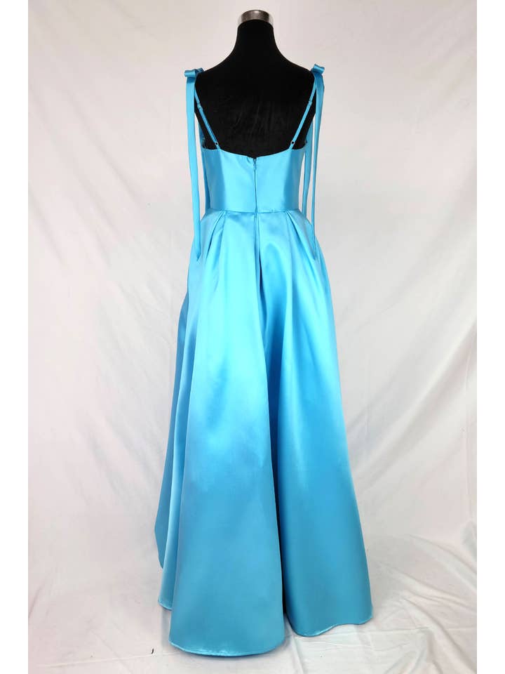 Chicas - Wholesale Gown - Women's - Long mikado gown with bowtie straps DM80336