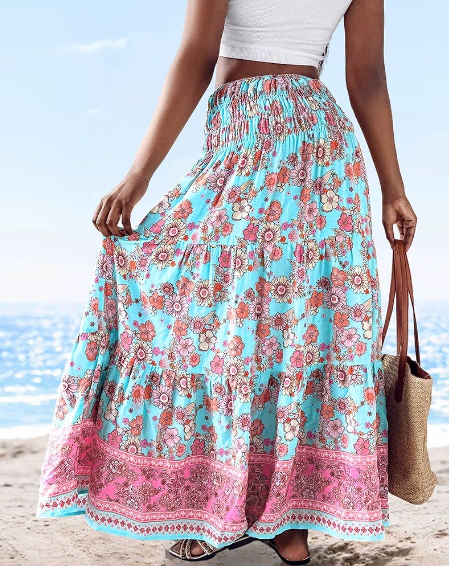 Rosa Clothing - Wholesale Skirt - Women's - Swing Style Bohemia Ethnic Floral maxi skirt7