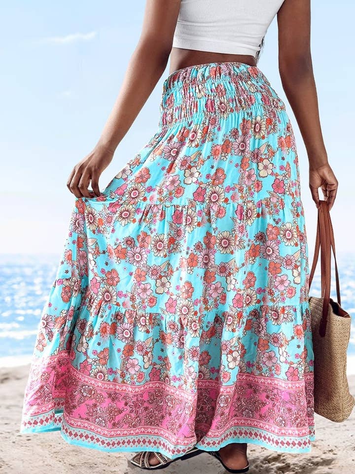 Rosa Clothing - Wholesale Skirt - Women's - Swing Style Bohemia Ethnic Floral maxi skirt7