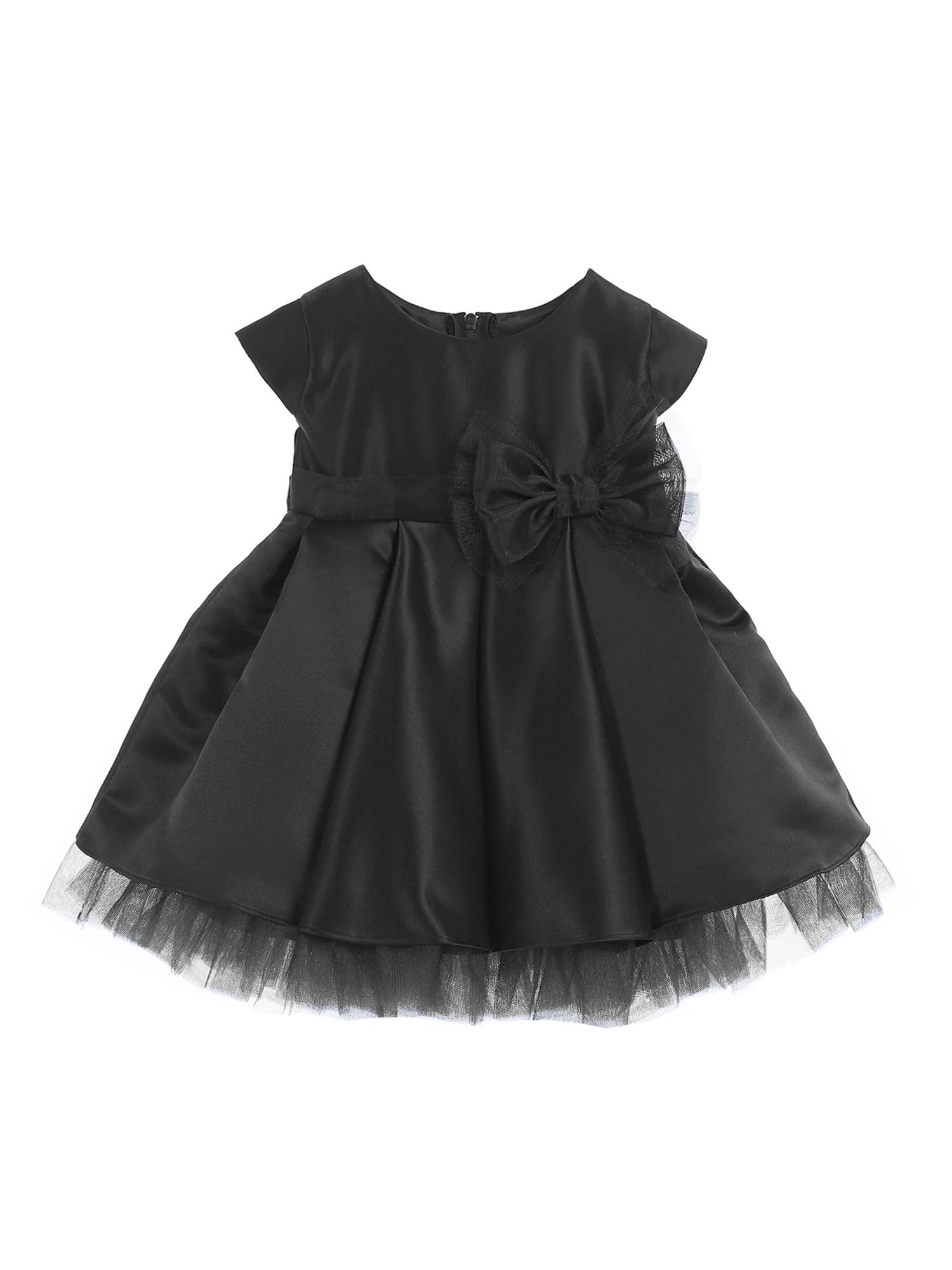 Sweet Kids, Inc. - Wholesale Dress - Baby - SK711 - pleated satin & peek a boo tulle baby girl dress0