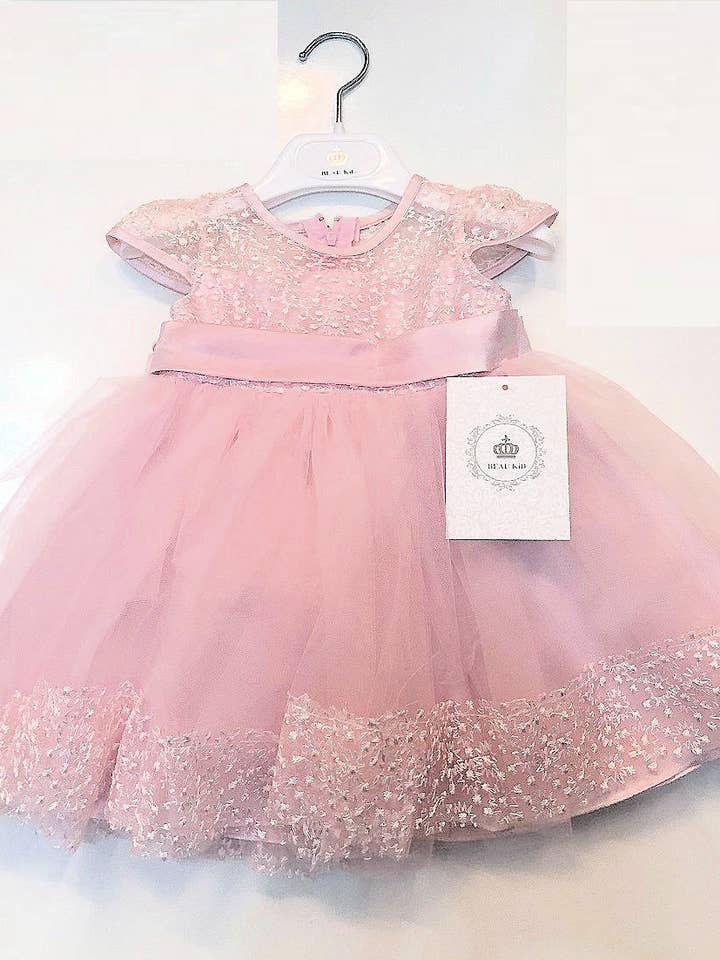 Lyserød 25810 kjole til baby pige til festlige lejligheder for engroshandel på Faire0