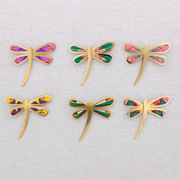 Sonata - Wholesale Snap Jewelry - Steel Dragonfly Drawing Brooch