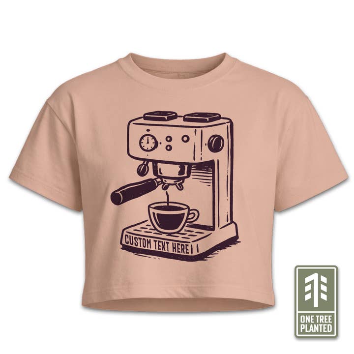 (CUSTOMIZABLE) Coffee Lover Crop Tee – Cute Cafe for wholesale by Symmetree