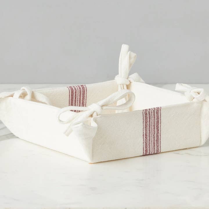 Napkin Tray, Vintage Merlot Red Stripe for wholesale by etúHOME