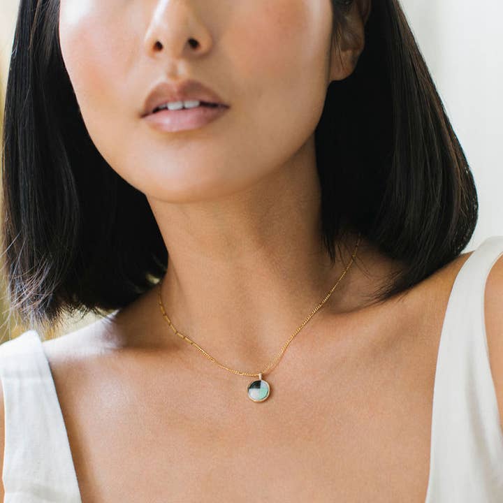 Sarah Safavi Jewelry – wholesale Pendant/charm necklace – Mosaic Token Necklace4