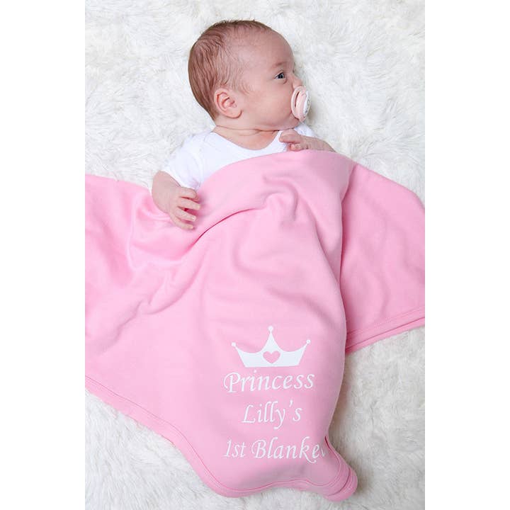 Personalised Pink Baby Blanket for wholesale by Mini Kings and Queens