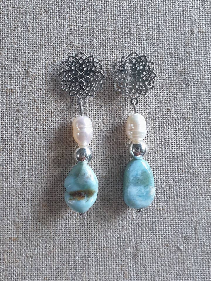 boucles d'oreilles white beach pour la vente par Lapiseum