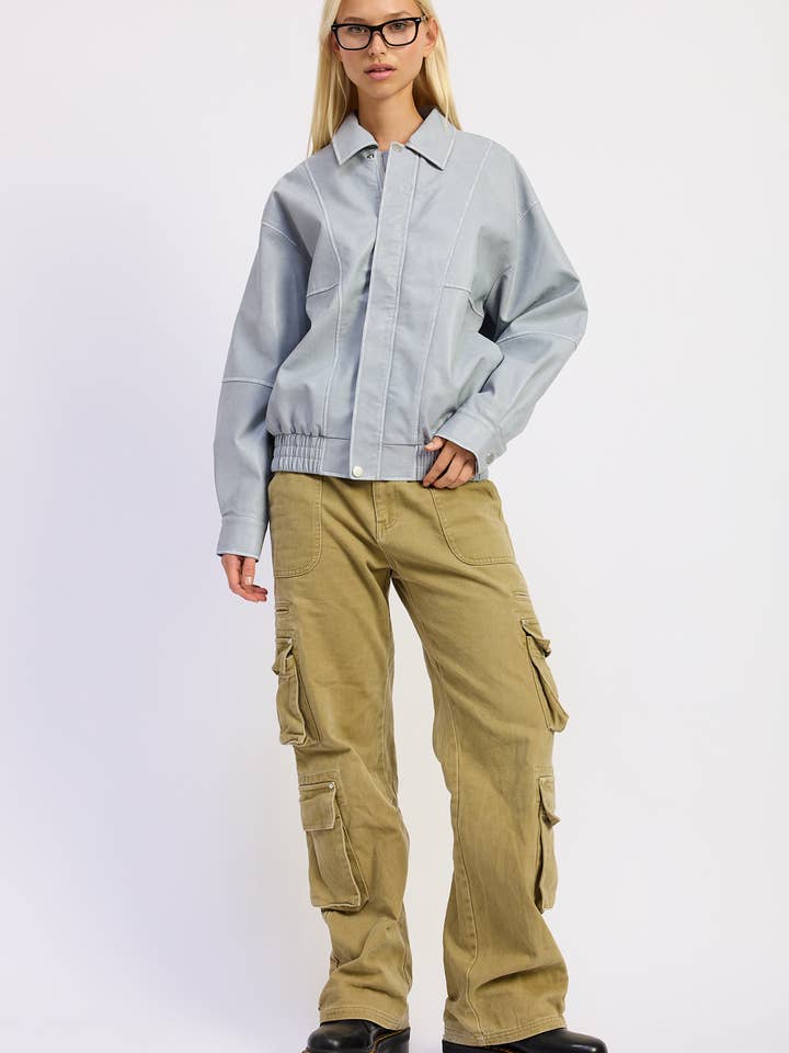 Emory Park - Vente Bombers – femme - Veste bomber oversize vintage en PU21