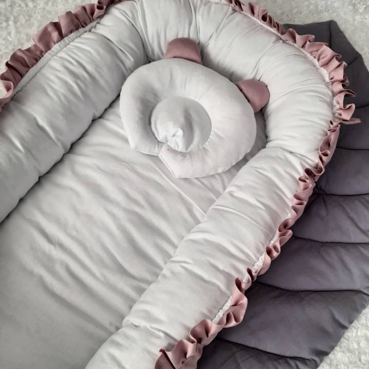 Allbright Kids - Vendita all'ingrosso Culla - Neonati - Nido per Neonati. BabyNest in Cotone + Ricamo Personalizzato. Cuscino in Regalo!19