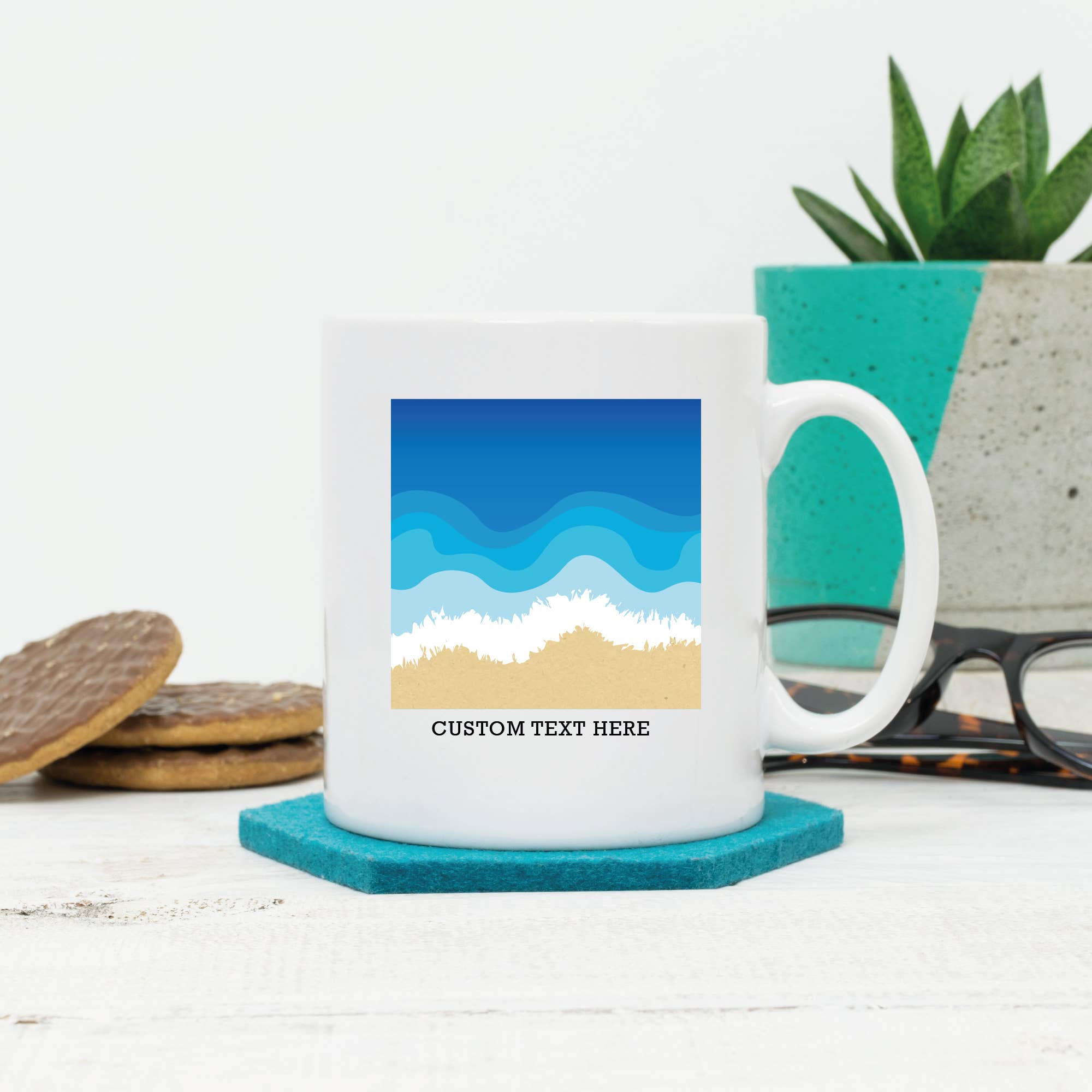 Lovetree Design – wholesale Coffee mug – Beach Waves Custom Text Mug