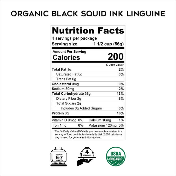 Mercato di Bellina - Wholesale Pasta - Organic Squid Ink Linguine - Italian Black Pasta3
