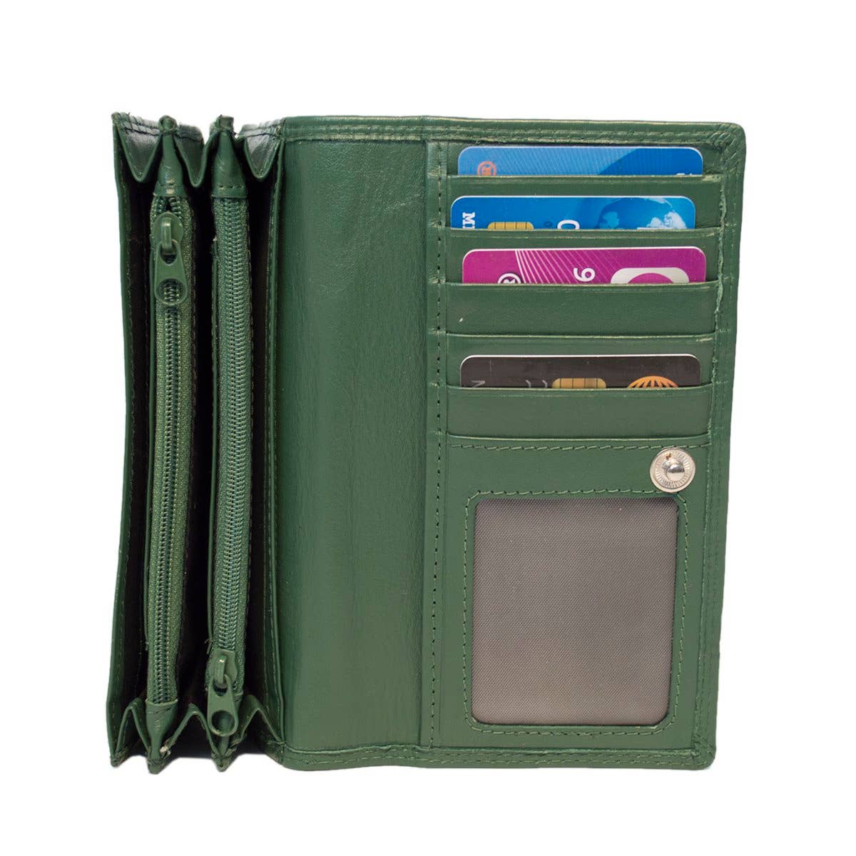 Arrigo - Wholesale Wallet - Women's - Leather Women's Wallet Green Leather - Ideal Women's1