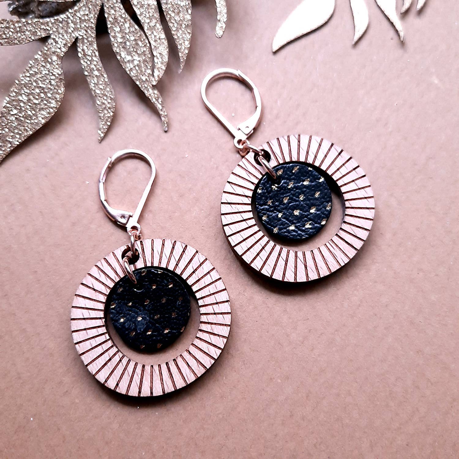 Ni une ni deux - Wholesale Dangle Earrings - Boucles d'oreilles rondes BULLE Olive2