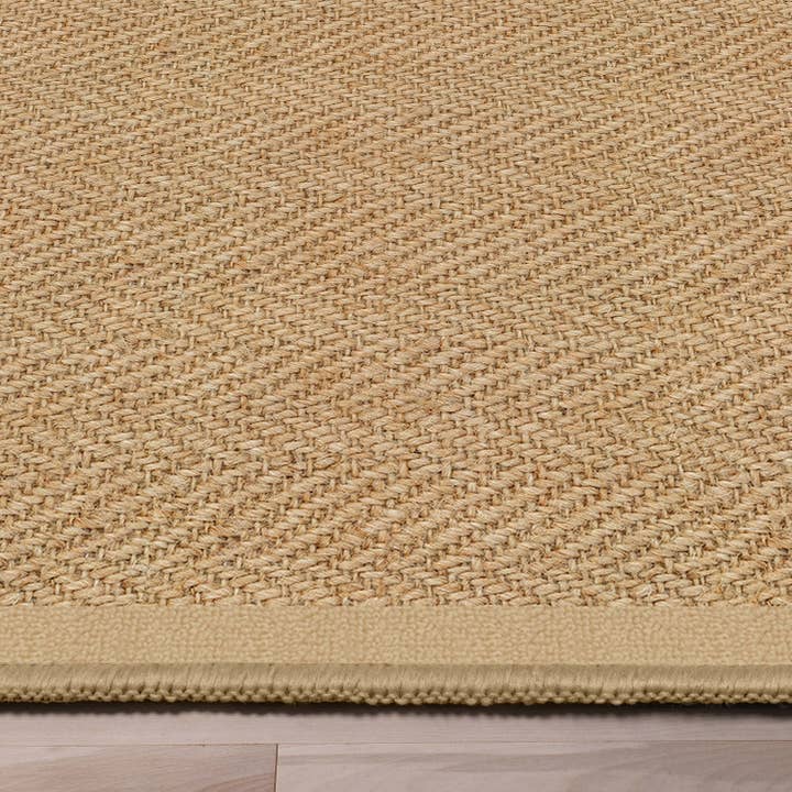 Well Woven - Wholesale Area Rug - Faux-Jute Boerboel Geometric Herringbone Beige Flatweave Rug8