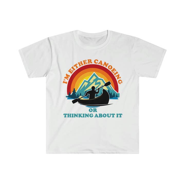 I'M Either Canoeing Or Thinking About It Retro Sunset,Retro Sunset Canoe Shirt Kayak Shirt, Kayaking Gift, Canoe Shirt, Canoeing Gift for wholesale by Plusminusco.com