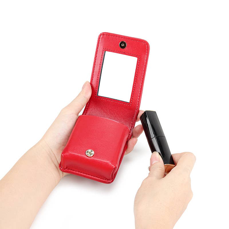 wandf - Vente Trousses de maquillage/cosmétique - Étui à maquillage en cuir avec miroir6