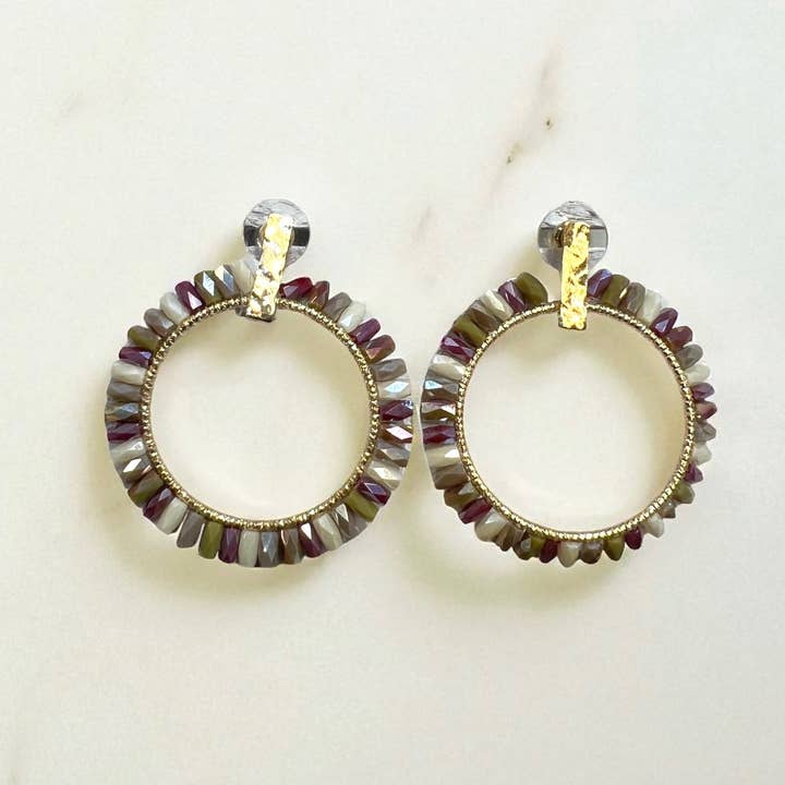 Ava Capri - Wholesale Dangle Earrings - BW Multicolor Stud Earrings