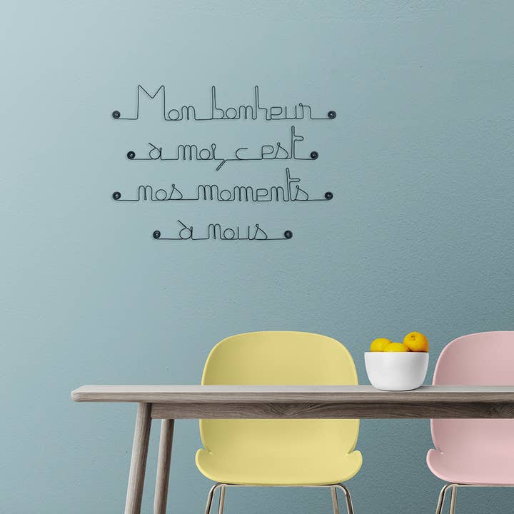 Citazione metallica «Felicità e amore» - Da appuntare - B per la vendita all'ingrosso da parte di Bijoux de Mur